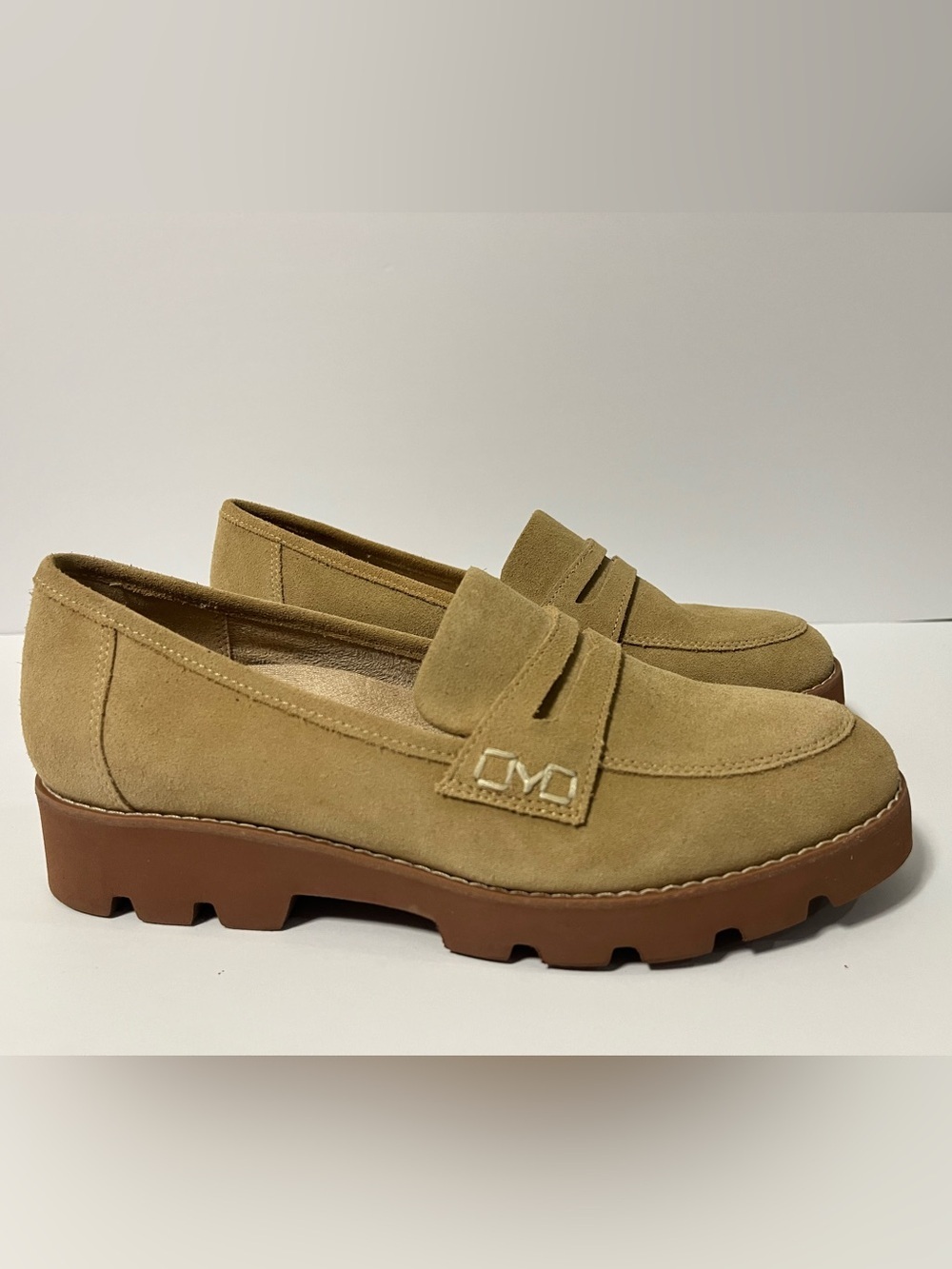 Vionic Eloide Nubuck Brown Suede Leather Loafers Womens 7 Chunky Lug Sole Preppy - Picture 2 of 11